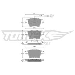 Sada brzdových platničiek kotúčovej brzdy TOMEX Brakes TX 13-93