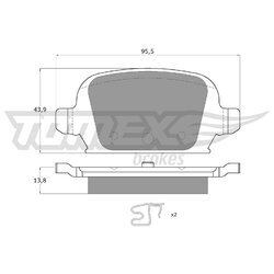 Sada brzdových platničiek kotúčovej brzdy TOMEX Brakes TX 16-06