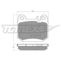 Sada brzdových platničiek kotúčovej brzdy TOMEX Brakes TX 12-86