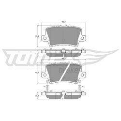 Sada brzdových platničiek kotúčovej brzdy TOMEX Brakes TX 14-53