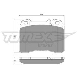 Sada brzdových platničiek kotúčovej brzdy TOMEX Brakes TX 12-711