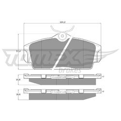 Sada brzdových platničiek kotúčovej brzdy TOMEX Brakes TX 12-92