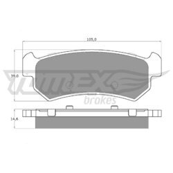 Sada brzdových platničiek kotúčovej brzdy TOMEX Brakes TX 14-98