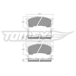 Sada brzdových platničiek kotúčovej brzdy TOMEX Brakes TX 11-02