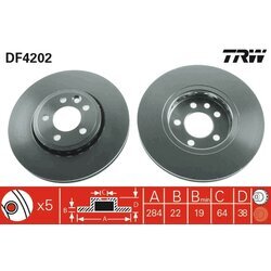 Brzdový kotúč TRW DF4202