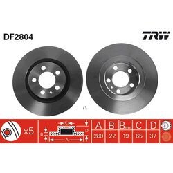 Brzdový kotúč TRW DF2804