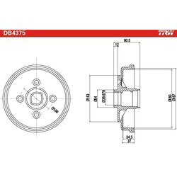 Brzdový bubon TRW DB4375 - obr. 1