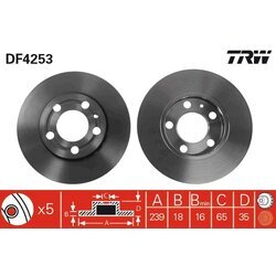 Brzdový kotúč TRW DF4253
