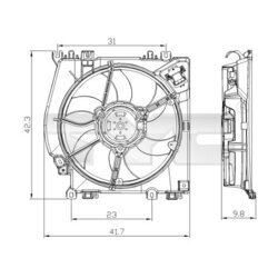 Ventilátor chladenia motora TYC 828-0001