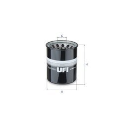 Filter pracovnej hydrauliky UFI 80.047.00