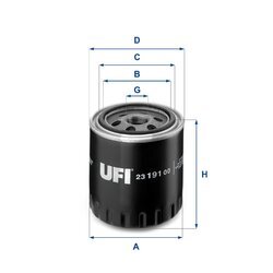 Olejový filter UFI 23.191.00