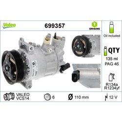 Kompresor klimatizácie VALEO 699357