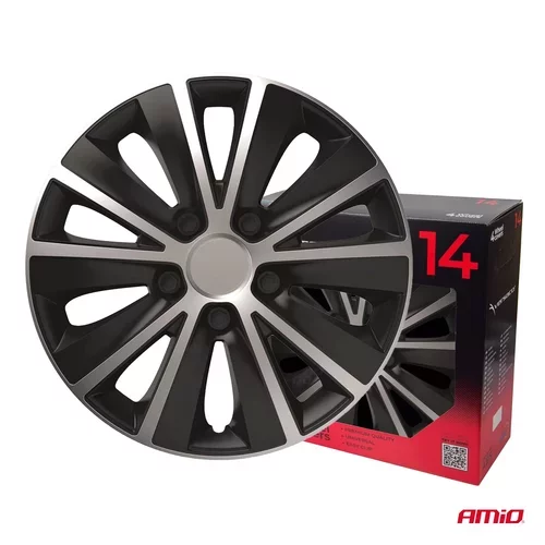 Puklice Rapide 14” čierno - strieborná sada 4ks COLOR BOX /VERSACO/ - obr. 2