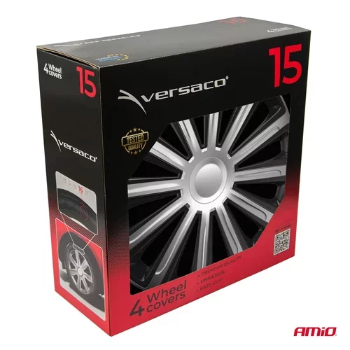 Puklice Trend 15” čierno - strieborná sada 4ks COLOR BOX /VERSACO/ - obr. 3