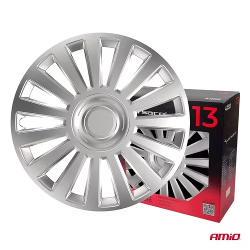 Puklice Luxury 13” strieborná sada 4ks COLOR BOX /VERSACO/ - obr. 2