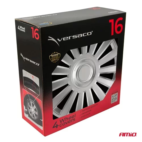 Puklice Luxury 16” strieborná sada 4ks COLOR BOX /VERSACO/ - obr. 3