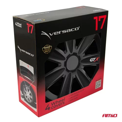 Puklice GTX 17” čierny karbón sada 4ks COLOR BOX /VERSACO/ - obr. 3