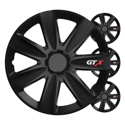 Puklice GTX 14” čierny karbón sada 4ks COLOR BOX VERSACO