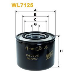 Olejový filter WIX FILTERS WL7125