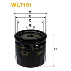 Olejový filter WIX FILTERS WL7101