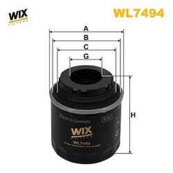 Olejový filter WIX FILTERS WL7494