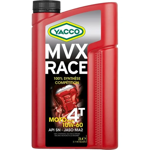 YACCO motorový olej plne syntetický MVX RACE 4T 10W60 2l
