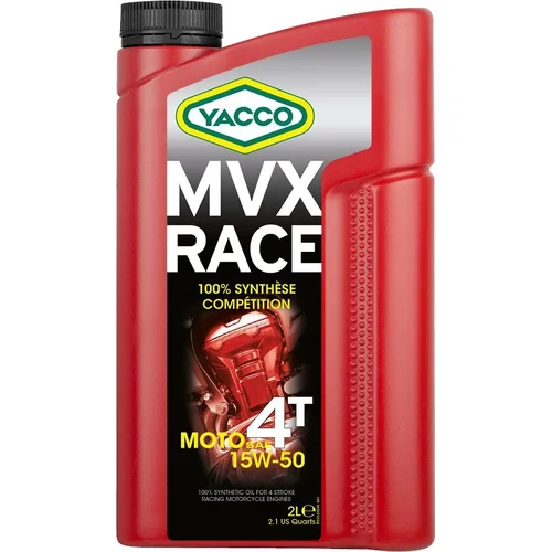 Motorový olej plne syntetický MVX RACE 4T 15W50 2l YACCO 33202