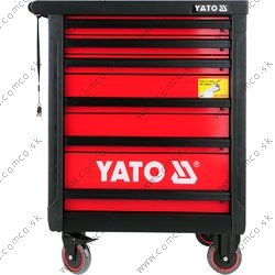 YATO Skrinka dielenská pojazdná 6 zásuviek červená