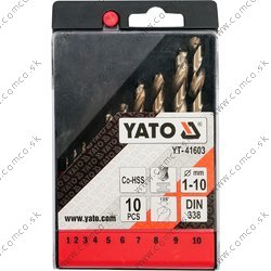 YATO Sada vrtákov na kov 10ks HSS-COBALT 1-10mm - obr. 1