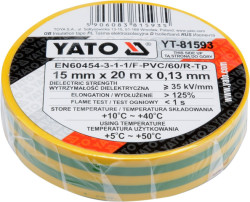 YATO Páska izolační 15mm x 20m x 0,13mm žlto-zelená - obr. 1