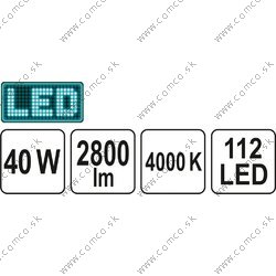YATO Stropné LED svietidlo, 300x1200x15mm, 40W, 112LED, 3000lm - obr. 6