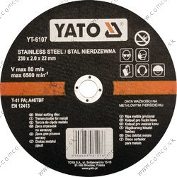YATO Kotúč na kov 230 x 22 x 2,0 mm INOX