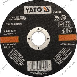 YATO Kotúč na kov 125 x 22 x 2,5 mm INOX