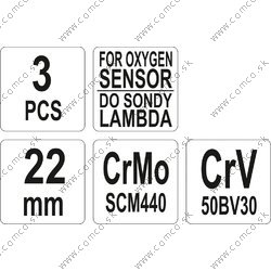 YATO Sada nástrčných kľúčov na lambda sondy 3 ks - obr. 2