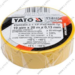 YATO Páska izolační 19mm x 20m x 0,13mm žltá - obr. 1
