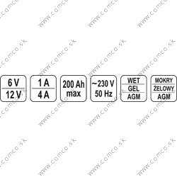 YATO Nabíjačka 1A/6V 4A/12V gel/procesor - obr. 3