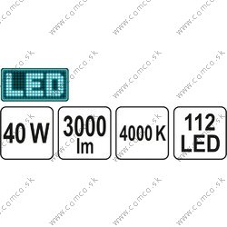 YATO Stropné LED svietidlo, 600x600x16mm, 40W, 112LED, 3000lm - obr. 6