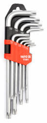 YATO Sada kľúčov TORX s otvorom 9 ks