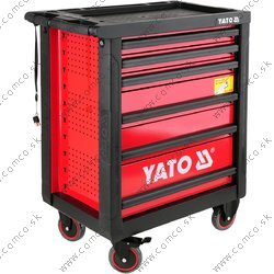 YATO Skrinka dielenská pojazdná 6 zásuviek červená - obr. 2