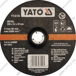 YATO Kotúč na kov 230 x 22 x 3,2 mm vypuklý