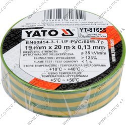 YATO Páska izolační 19mm x 20m x 0,13mm žlto-zelená - obr. 1
