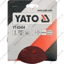YATO Brúsny kotúč s otvormi P100x125mm 5ks - obr. 1