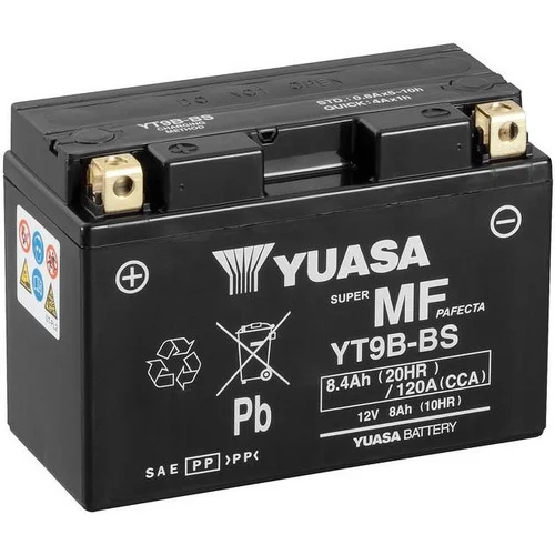 Motobatéria 12V YUASA YT9B, 8,4Ah, 120A, bezúdržbová MF AGM 150x70x105, originál, (aktivovaná vo výrobe)