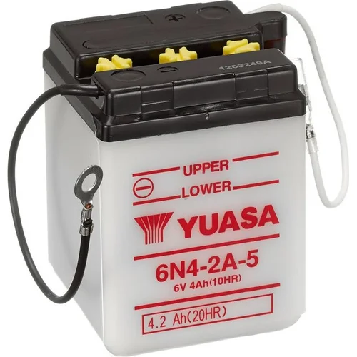 Motobatéria 6V, 6N4-2A-5, 4,2Ah, konvenčná 71x71x96, YUASA originál (suchá-nenaplnená, bez elektrolytu)