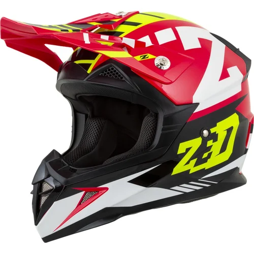 Prilba X1.9 TARGA ZED NEMÁ (červená/žltá fluo/čierna/biela, veľkosť XS)