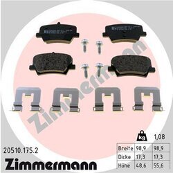 Sada brzdových platničiek kotúčovej brzdy ZIMMERMANN 20510.175.2