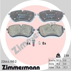 Sada brzdových platničiek kotúčovej brzdy ZIMMERMANN 22644.190.2