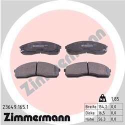Sada brzdových platničiek kotúčovej brzdy ZIMMERMANN 23649.165.1