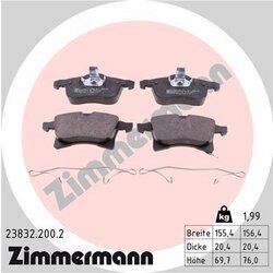Sada brzdových platničiek kotúčovej brzdy ZIMMERMANN 23832.200.2