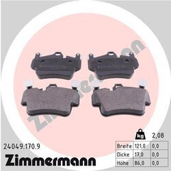 Sada brzdových platničiek kotúčovej brzdy ZIMMERMANN 24049.170.9